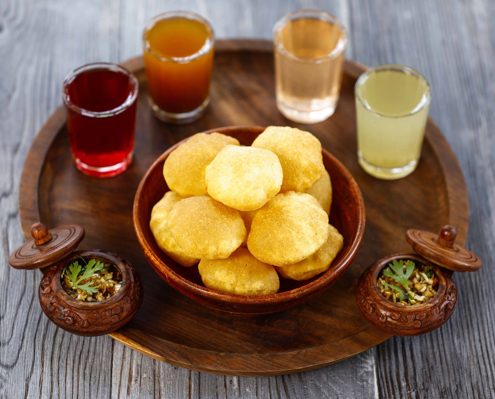 Golgappa with flavoured waters